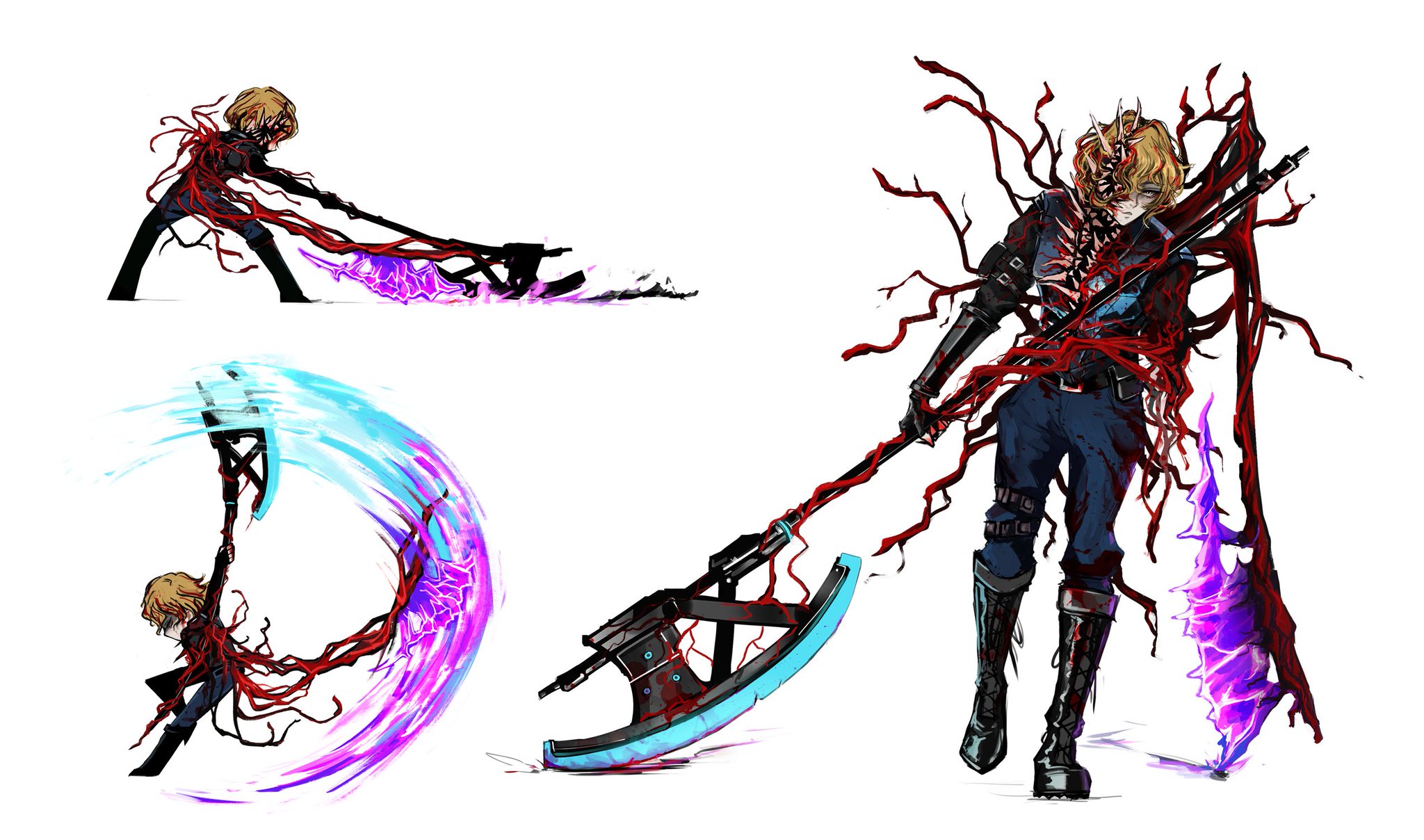 Dimension Shredder Sinclair dual wielding halberds because i think it looks funny